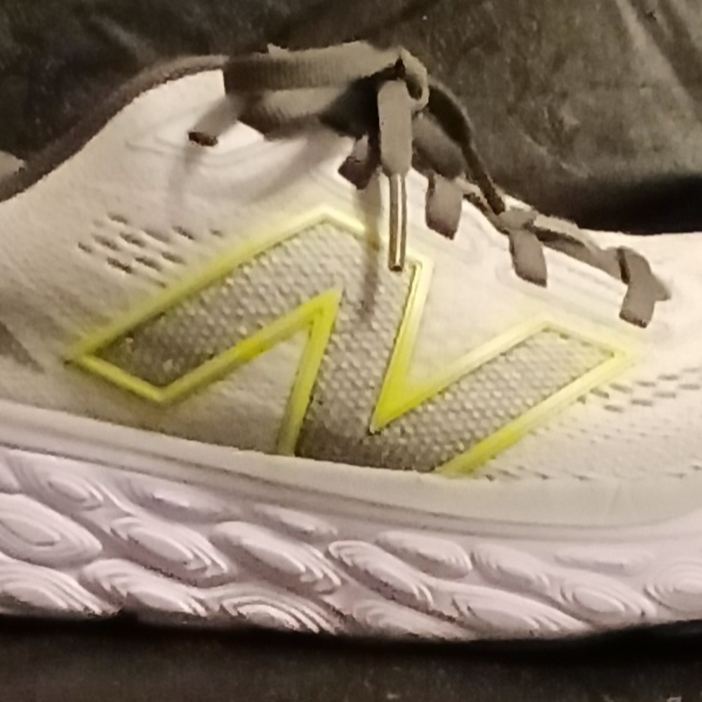 New Balance White and Yellow Sneakers